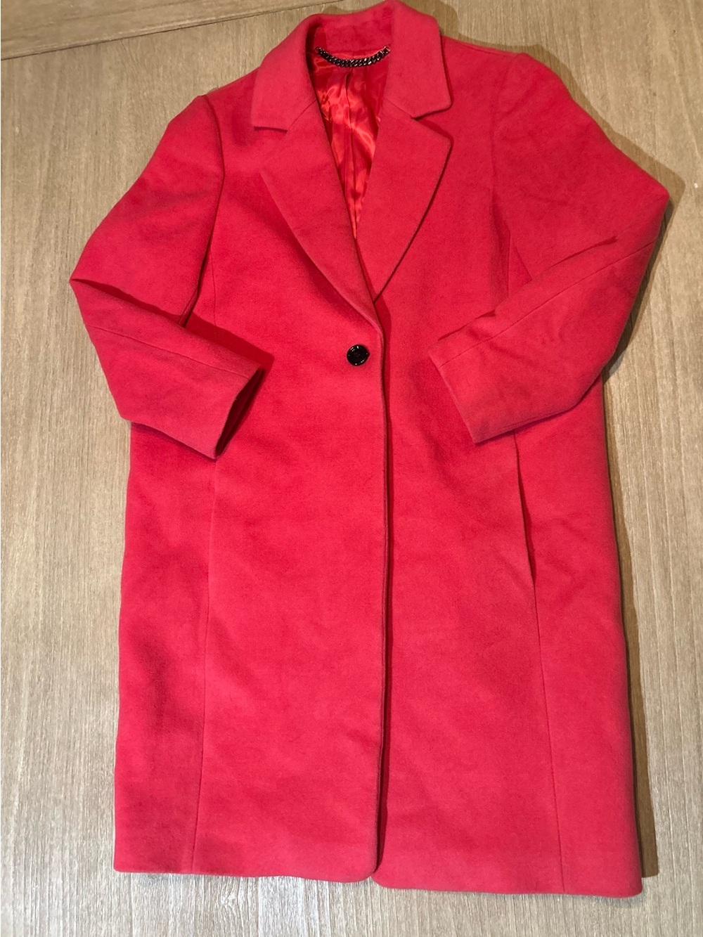 Pure Collection 100% Wool Mid-Length Coat - Red - US 8/10